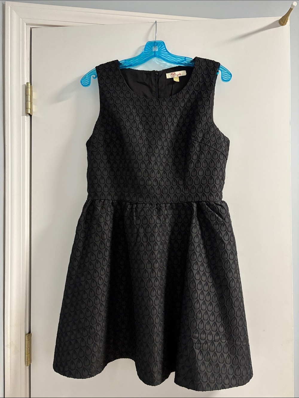 Aryeh Black Textured Sleeveless Party Dress